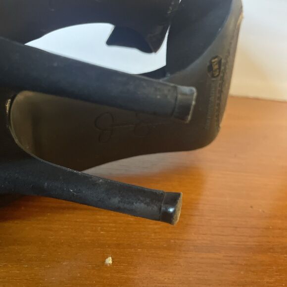 Jessica Simpson Livvy Pointed Pump Heels Size 8 1/2 Faux Suede Vegan Black - Picture 8 of 9